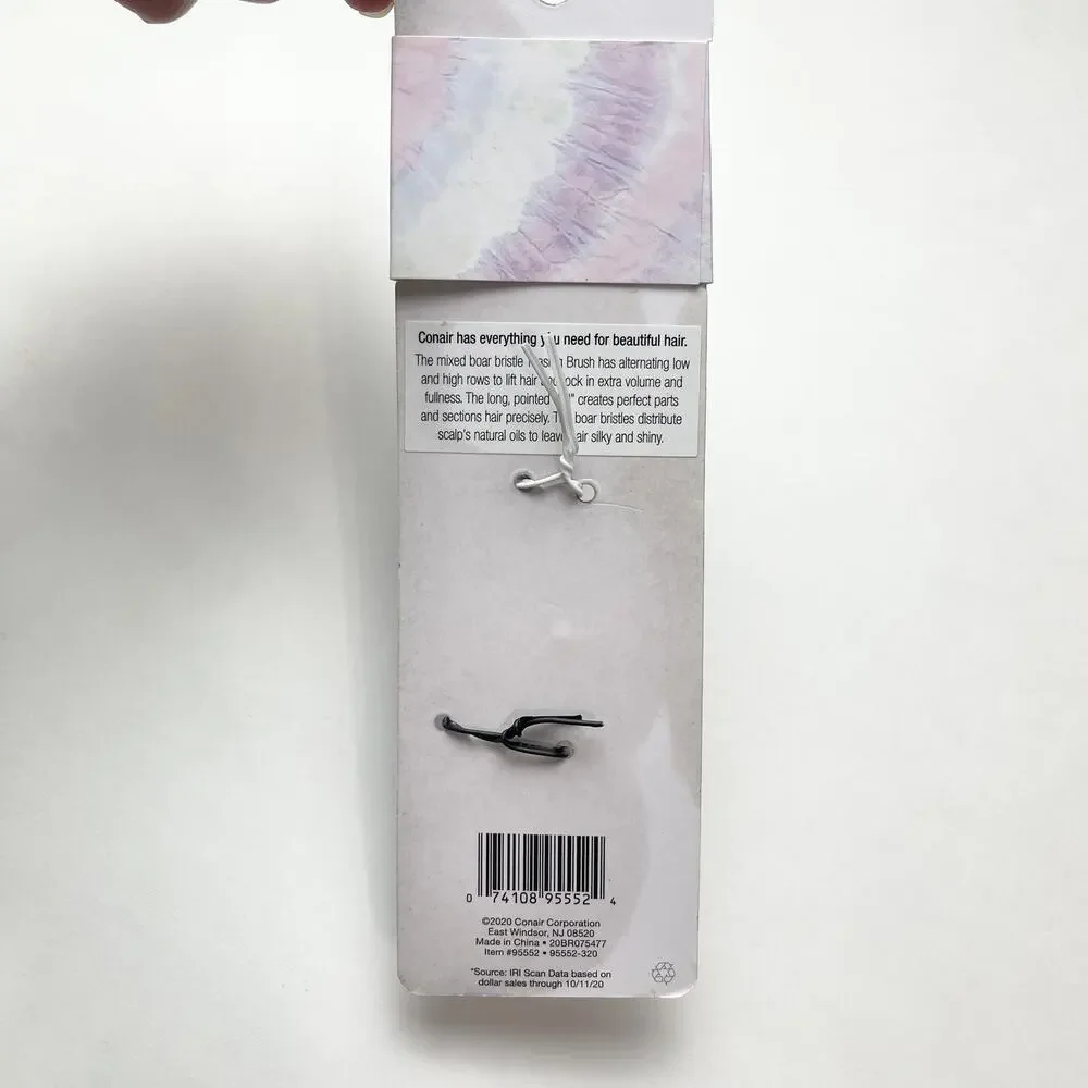 Conair Teasing Brush Morgan Simianer Small Mixed Boar Bristle Light Blue XO